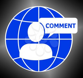 Comment Icon Showing Feedback Report 3d Illustration