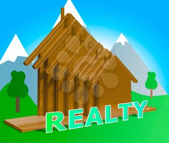 Realty Houses Indicating Real Estate Property 3d Illustration