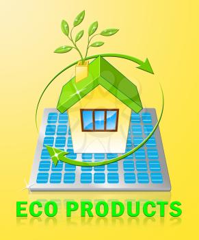 Eco Products House Displays Green Goods 3d Illustration
