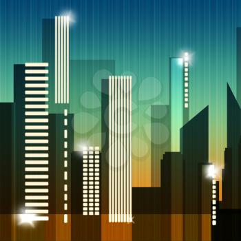 Skyscraper Buildings Shows Building Cityscape 3d Illustration