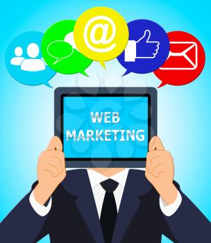 Web Marketing Meaning Network Sem 3d Illustration