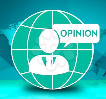 Opinion Icon Showing Feedback Evaluation 3d Illustration
