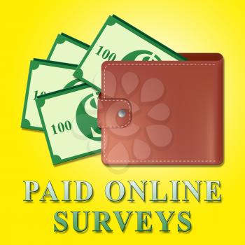Paid Online Surveys Wallet Meaning Internet Survey 3d Illustration