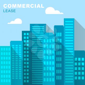 Commercial Lease Downtown Describing Real Estate 3d Illustration