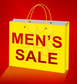 Mens Sale Bag Displays Retail Promotion 3d Illustration