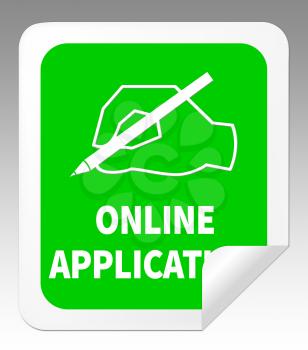 Online Application Icon Means Internet Job 3d Illustration