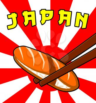 Japan Sushi Showing Japanese Cuisine 3d Illustration