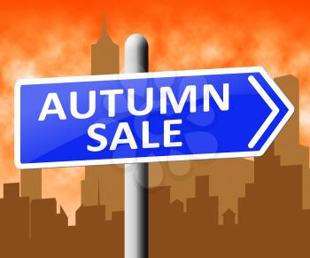 Autumn Sale Sign Representing Commerce Sales 3d Illustration