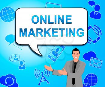 Online Marketing Icons Represents Market Promotions 3d Illustration
