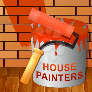 House Painters Paint Shows Home Painting 3d Illustration