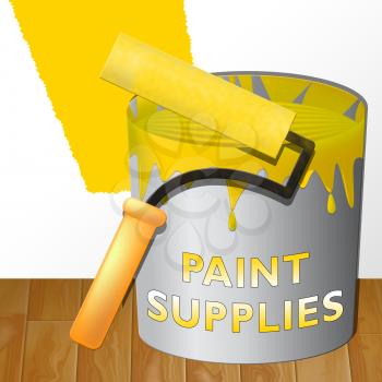 Paint Supplies Shows Painting Product 3d Illustration