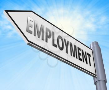 Employment Road Sign Meaning New Career 3d Illustration