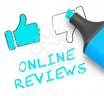 Online Reviews Thumbs Up Displays Site Performance 3d Illustration