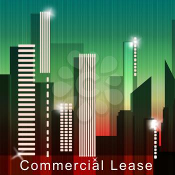 Commercial Lease Skyscrapers Means Real Estate Leases 3d Illustration