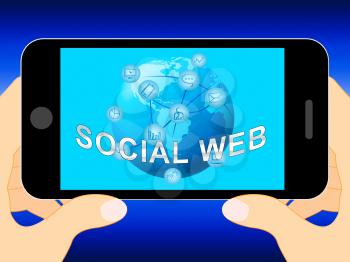 Social Web Mobile Phone Meaning Online Forums 3d Illustration