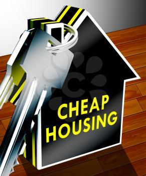 Cheap Housing Keys Shows Real Estate 3d Rendering