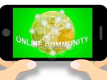 Online Community Mobile Phone Meaning Social Media 3d Illustration