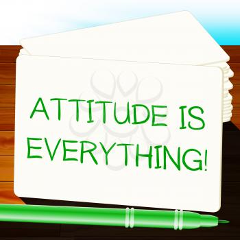 Attitude Is Everything Showing Happy Positive 3d Illustration