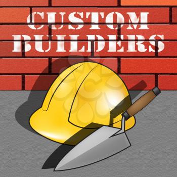 Custom Builders Hat Represents Customized Building 3d Illustration
