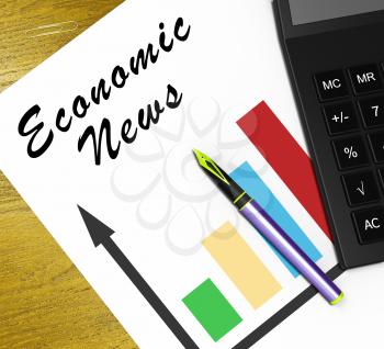 Economic News Graph Means Finance Media 3d Illustration