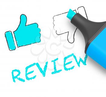 Review Thumbs Up Displays Feedback Report 3d Illustration