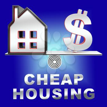 Cheap Housing House Dollars Shows Real Estate 3d Rendering