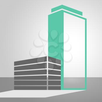 Office Buildings Icon Meaning City 3d illustration