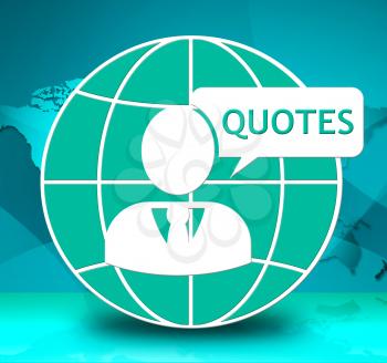 Quotes Icon Showing Inspiration Quotations 3d Illustration