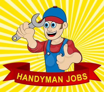 Handyman Jobs Man Displays House Repair 3d Illustration