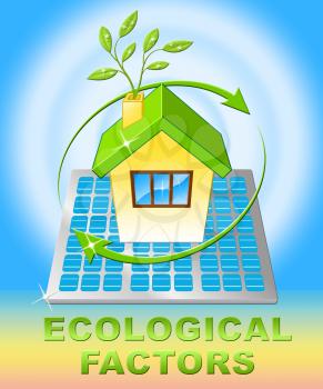 Ecological Factors House Displays Eco Points 3d Illustration