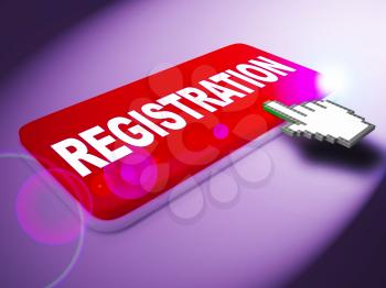 Registration Key Representing Membership Admission 3d Rendering