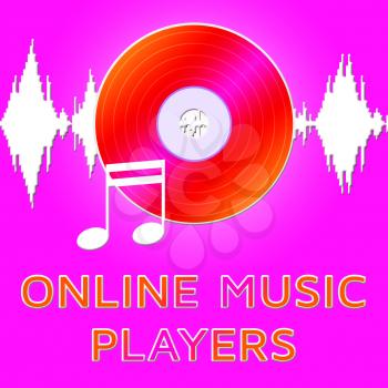 Online Music Players Dvd Means Internet Songs 3d Illustration