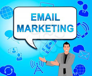 Email Marketing Icons Indicates Emarketing Commerce 3d Illustration