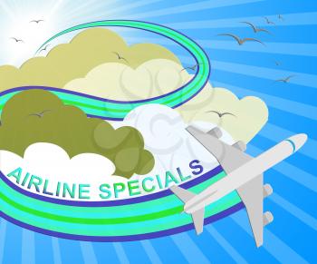 Airline Specials Plane Meaning Airplane Promotion 3d Illustration