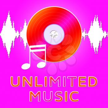 Unlimited Music Dvd Means Numerous Songs 3d Illustration