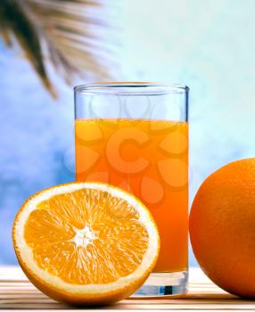 Orange Juice Squeezed Meaning Healthy Eating And Drink
