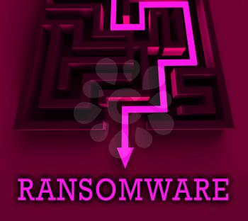 Ransom Ware Extortion Security Risk 3d Rendering Shows Ransomware Used To Attack Computer Data And Blackmail