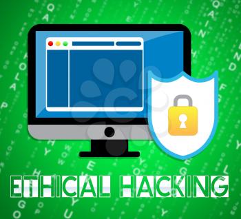 Ethical Hacking Data Breach Tracking 2d Illustration Shows Corporate Tracking To Stop Technology Threats Vulnerability And Exploits