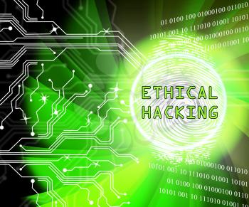 Ethical Hacking Data Breach Tracking 2d Illustration Shows Corporate Tracking To Stop Technology Threats Vulnerability And Exploits
