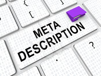 Meta Description Website Seo Source 3d Rendering Shows Data Coding To Optimize Search Indexing 
