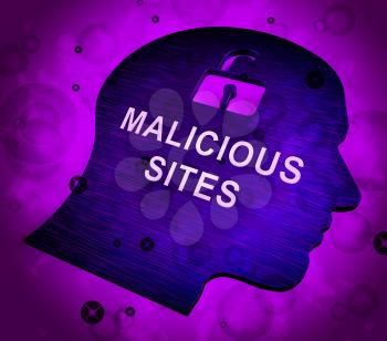 Malicious Site Website Infection Warning 3d Rendering Shows Alert Against Ransomware Trojans And Unsafe Viruses