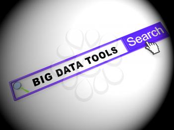 Big Data Tools Digital Toolbox 2d Illustration Shows Mainframe Computing Management Improvement And Storage Process