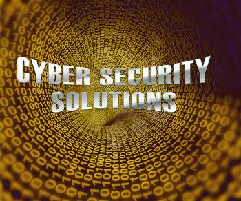 Cyber Security Solutions Threat Solved 3d Illustration Shows Success And Guidance Against Internet Risks Like Cybercrime