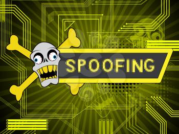 Spoofing Attack Cyber Crime Hoax 2d Illustration Means Website Spoof Threat On Vulnerable Deception Sites