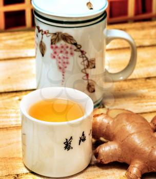 Japanese Ginger Tea Showing Teacup Drink And Teas