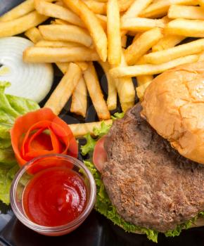 Unhealthy Burger Meal Meaning Ready To Eat And Ready To Eat