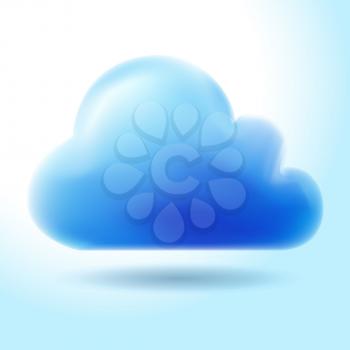 Abstract watercolor isolated blue cloud. Vector illustration