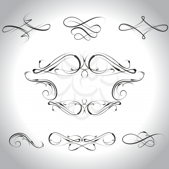 Calligraphic design elements and page decorations for design,vector illustration