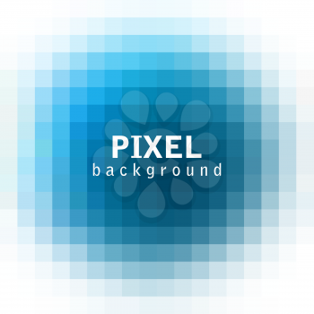 Abstract pixel blue cubic background, vector illustration
