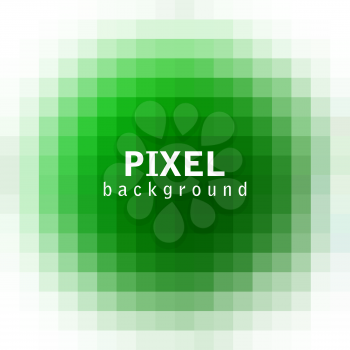 Abstract pixel green cubic background, vector illustration